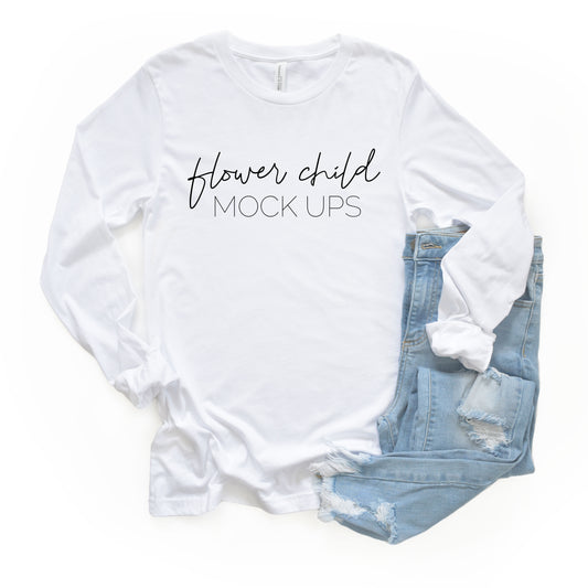 Bella Canvas 3501 White mockup - flowerchildmockups