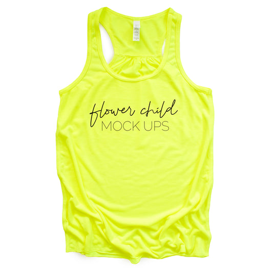 Bella Canvas 8800 Neon Yellow Mockup - flowerchildmockups