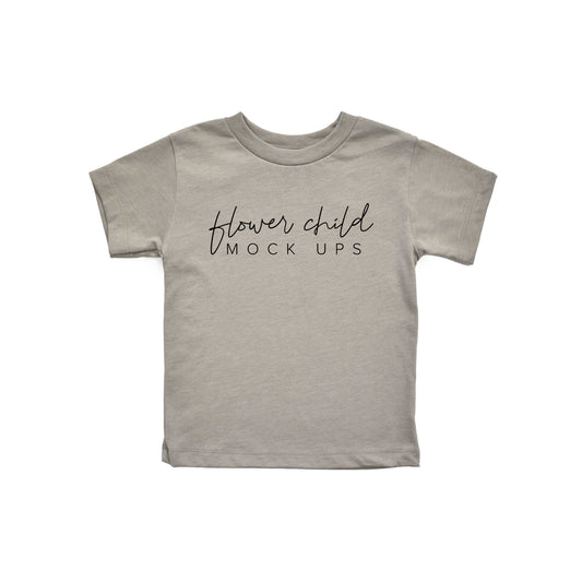 Bella Canvas 3001T Heather Stone Mockup - Youth Toddler Mockup