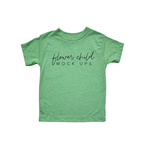 Bella Canvas 3413T Green Triblend Mockup - Youth Toddler Mockup ...