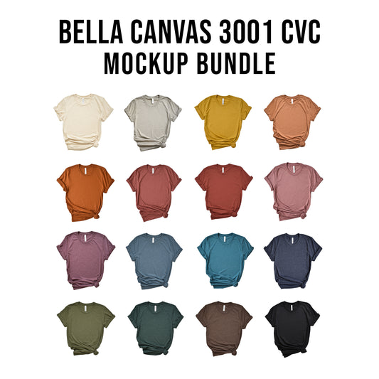 Bella Canvas 3001CVC Mockup Bundle Side Knots