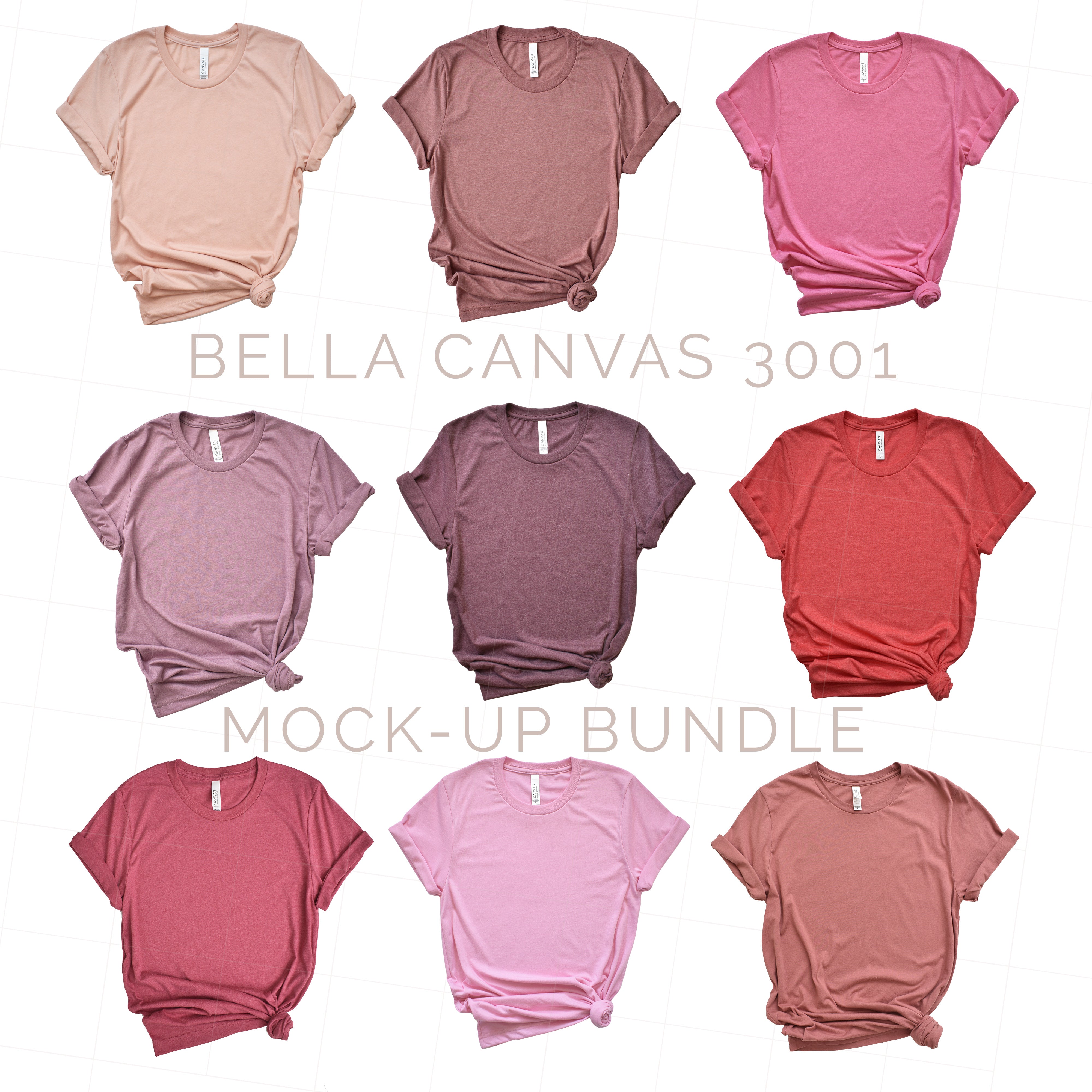 Bella Canvas 3001 Berries Bundle Flower Child Mock ups