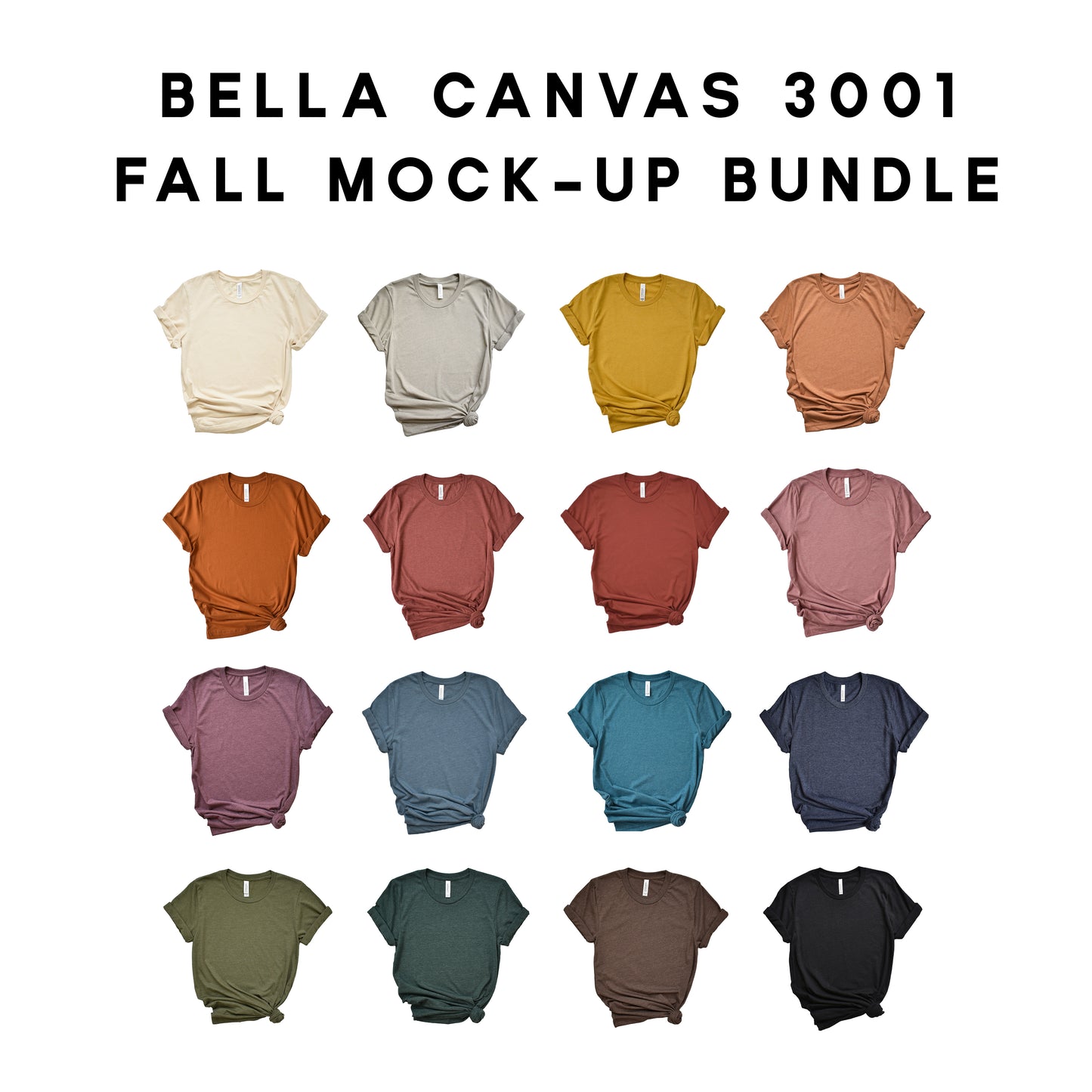 Bella Canvas 3001CVC Mockup Bundle Side Knots