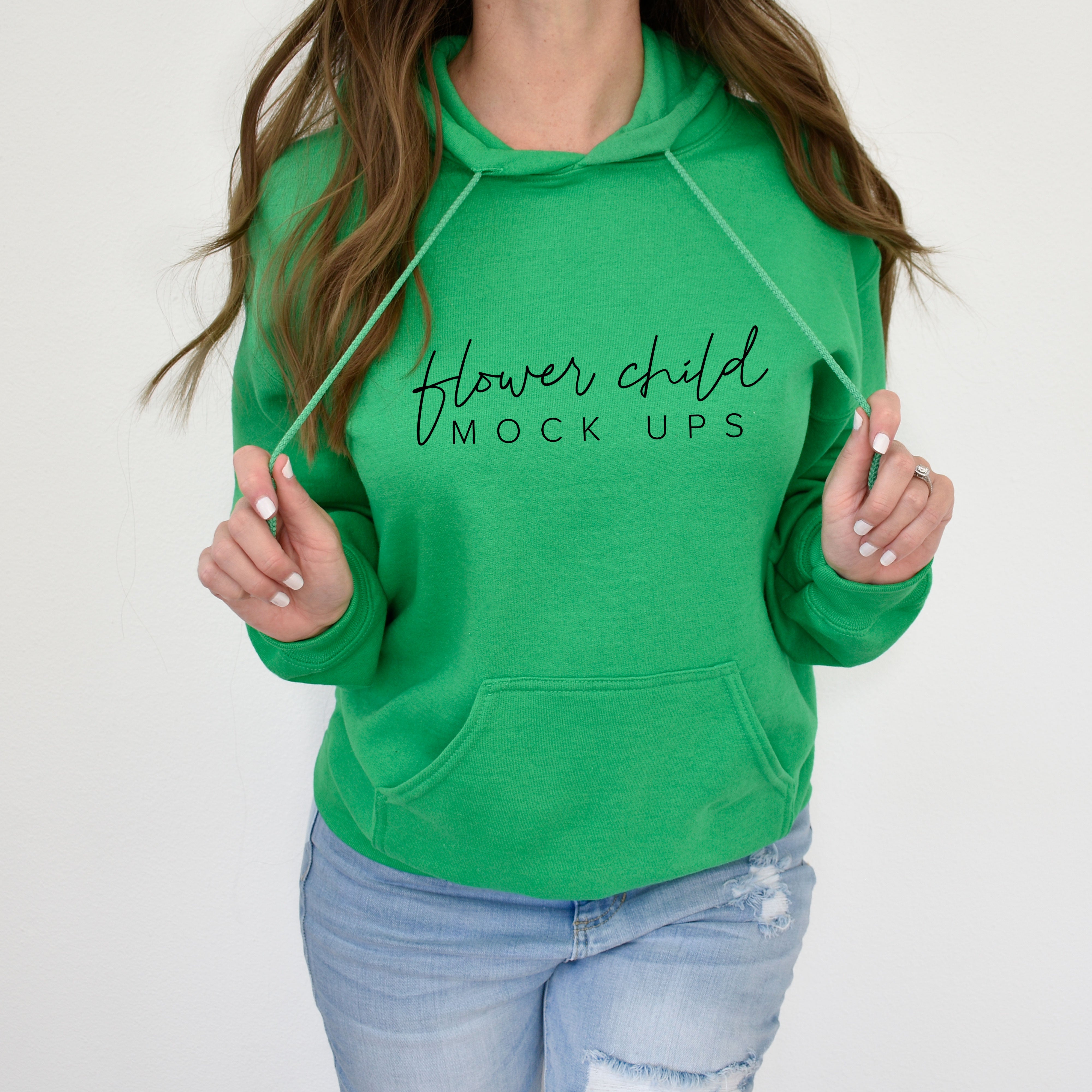 Gildan 18500 Irish Green Mockup - Model Mockup – Flower Child Mock-ups