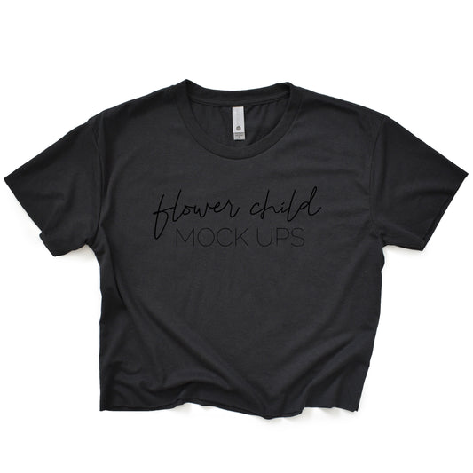 Next Level 5080 Black Mockup Crop Top - flowerchildmockups