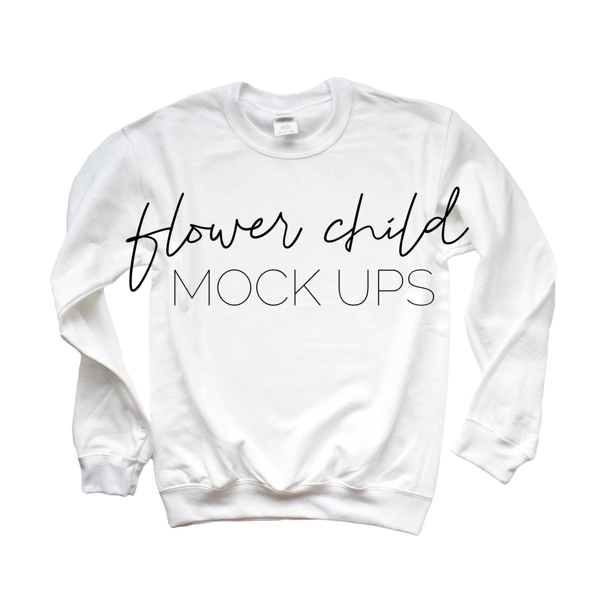 Gildan 18000 Sweatshirt Mock-up White - flowerchildmockups