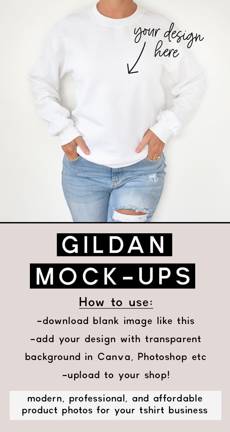 Gildan 180 White Mockup Model - flowerchildmockups