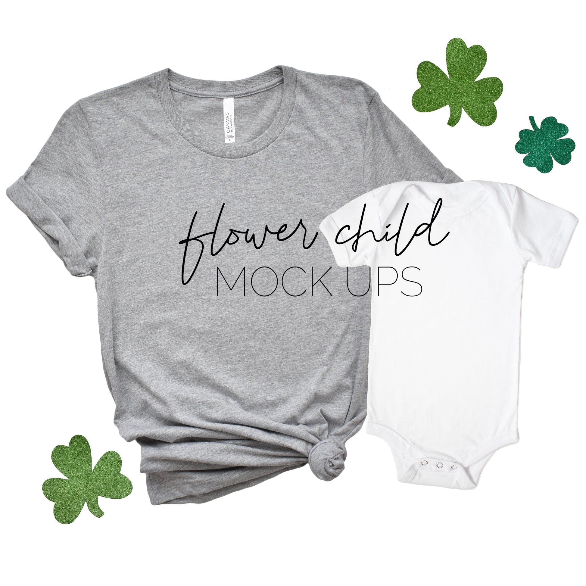 Bella Canvas 3001 Athletic Heather Mommy and Me St Patty's Day - flowerchildmockups