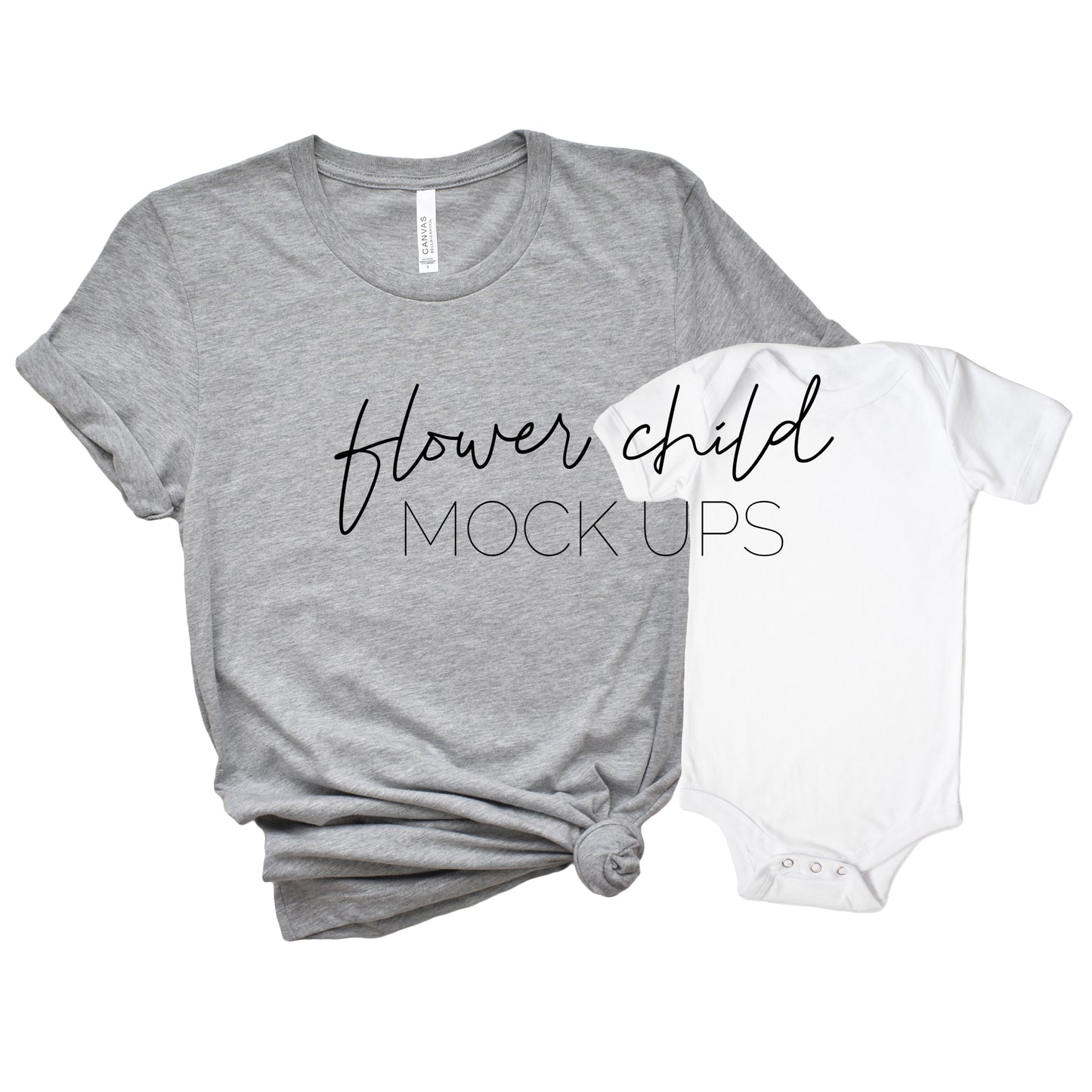 Bella Canvas 3001 Athletic Heather Mommy and Me - flowerchildmockups